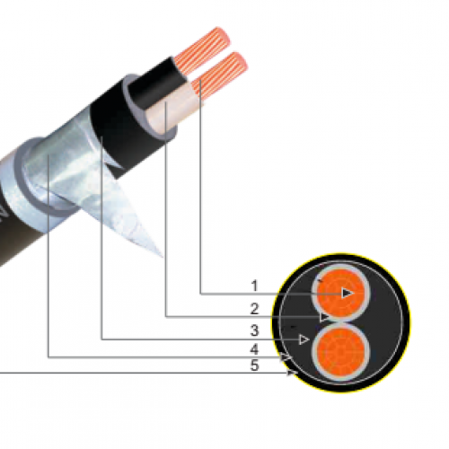 CÁP ĐIỆN KẾ 2 RUỘT BỌC CÁCH ĐIỆN Cu/XLPE/PVC/ATA/PVC-Muller 2x