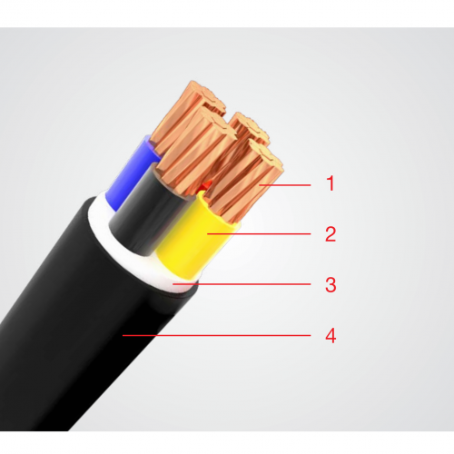 Cáp 4 lõi (1 ruột trung tính)  (3+1) hạ thế CVV-Cu/PVC/PVC Trần phú 0.6/1kV - CVV3x+1